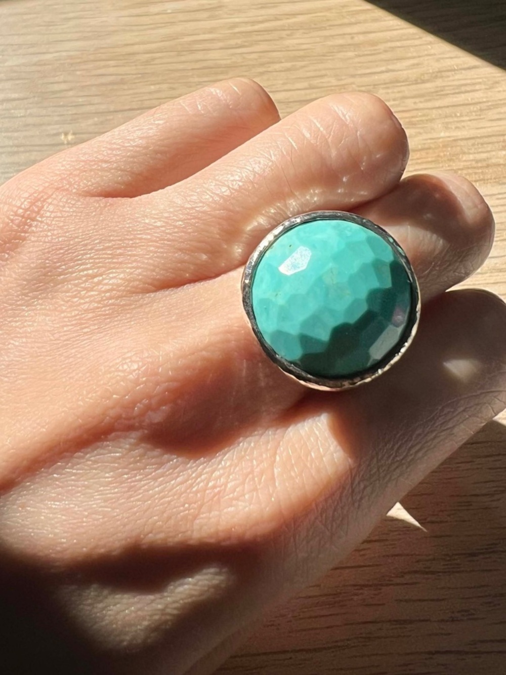 $995 Ippolita Sterling Silver Blue Turquoise Dome Lollipop Ring Sz 7